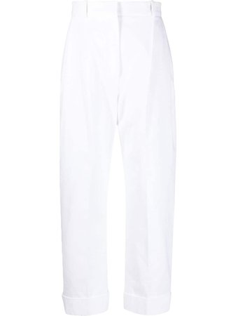 Alexander McQueen high-waisted Cotton Trousers - Farfetch