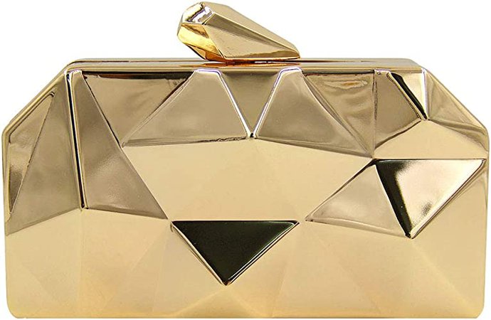 YAOSEN Women Geometric Metal Clutch Diamond Chain Purse Handbag (Gold): Handbags: Amazon.com