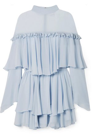 Caroline Constas | Tessa tiered ruffled silk-chiffon mini dress | NET-A-PORTER.COM