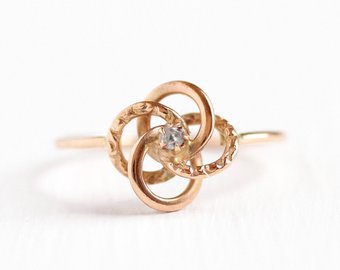 Sale Antique Wishbone Ring Size 5 10k Rose Gold Vintage