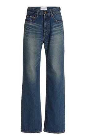 Lapis Lazuli Rigid High-Rise Organic Cotton Wide-Leg Jeans By Tu Es Mon Tresor | Moda Operandi