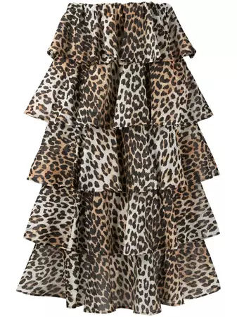 GANNI leopard-print high-waist Skirt - Farfetch