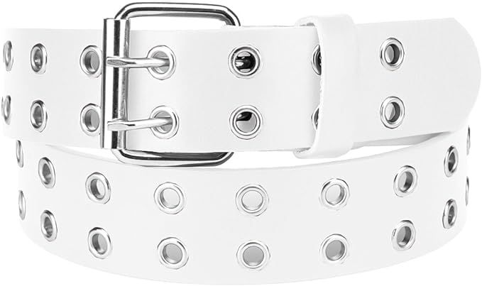 NYFASHION101 Solid Rich Fashion Color Double Grommet Belt at Amazon Women’s Clothing store