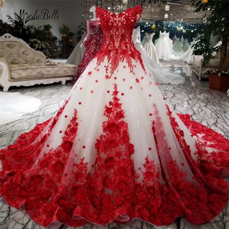 Google Image Result for https://ae01.alicdn.com/kf/HTB13zkCfTSPY1JjSZPcq6xIwpXaN/modabelle-Romantic-Red-Lace-Flower-Wedding-Dress-With-100cm-Train-Ball-Gowns-Luxuriant-Bridal-Dress-Lace.jpg