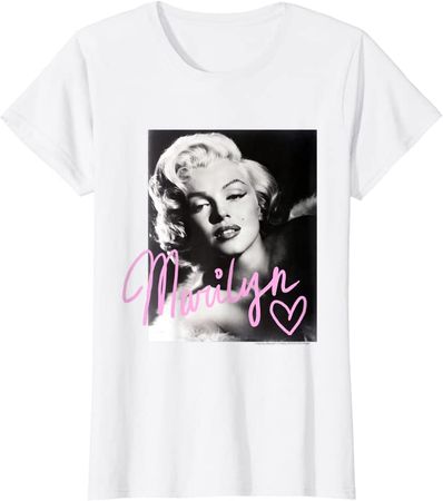 Marilyn Monroe black and white, pink handwriting T-Shirt