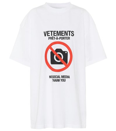 Printed Cotton T-Shirt - Vetements | Mytheresa