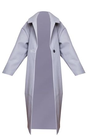 Grey Drop Shoulder Oversized Coat | PrettyLittleThing USA
