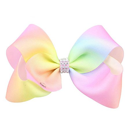 Pinkcream Large Hair Bow Rainbow Bows Dance Mom Girls Accessories Kids Romany Hair Clip (2): Amazon.co.uk: Clothing