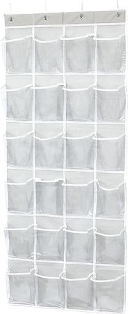 Amazon.com: Simple Houseware 24 Pockets Large Clear Pockets Over The Door Hanging Shoe Organizer, Gray (56" x 22.5") : Home & Kitchen