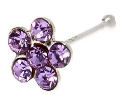 purple flower nose ring
