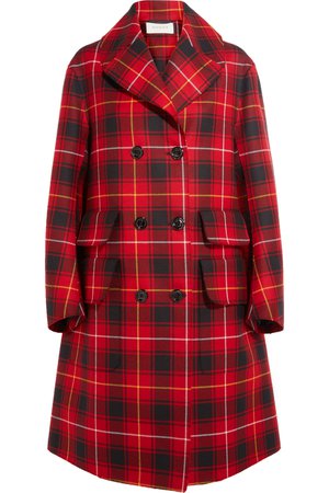 Gucci | Oversized appliquéd tartan wool coat | NET-A-PORTER.COM