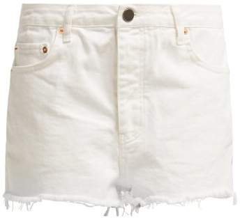 Hawaii Raw Cut Denim Shorts - Womens - White