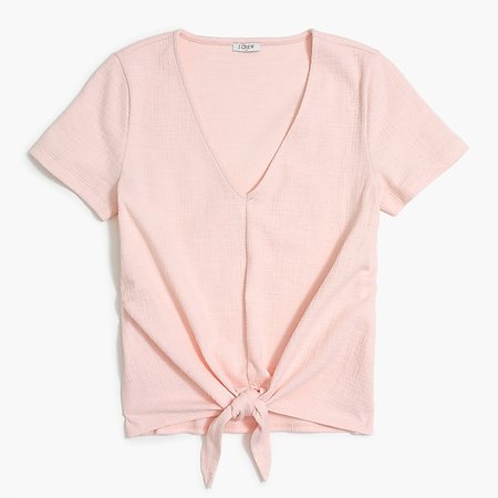 Textured V-neck tie-front T-shirt : FactoryWomen Knits & T-Shirts | Factory