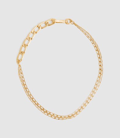 Ellena Gold Brushed Gold Plated Chain Necklace – REISS
