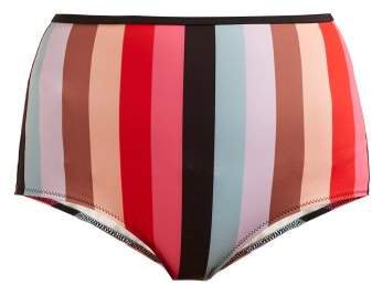 The Brigitte Striped Bikini Briefs - Womens - Multi Stripe