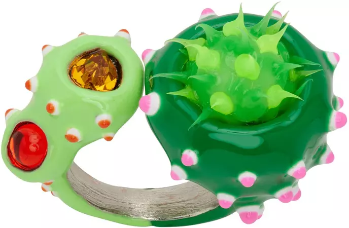 Collina Strada: Green Candy Pod Ring | SSENSE