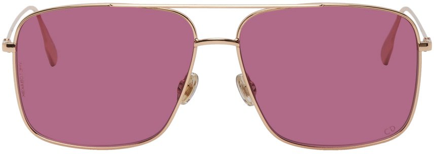 Rose Gold Aviator DiorStellaire03 Glasses by Dior Homme on Sale