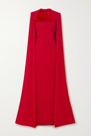 Red Laurel cape-effect crepe gown | Alex Perry | NET-A-PORTER
