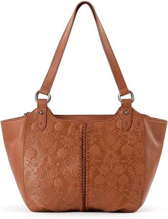 Amazon.com: The Sak Womens Bolinas Leather Satchel, Tobacco Floral Embossed, One Size US : Clothing, Shoes & Jewelry