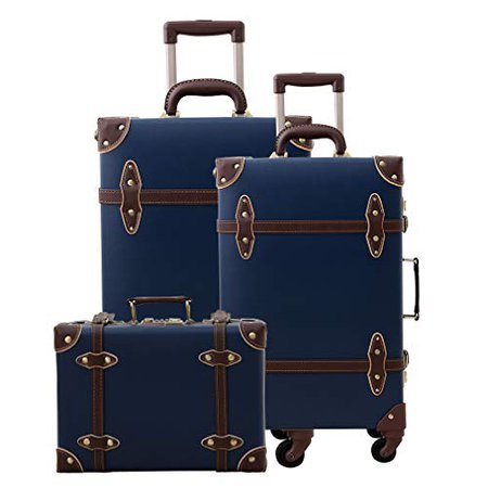 Navy Blue Trunk Luggage 1