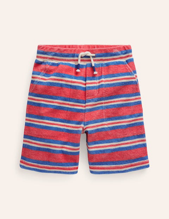 Mini Boden Red and Blue Striped Toweling shorts