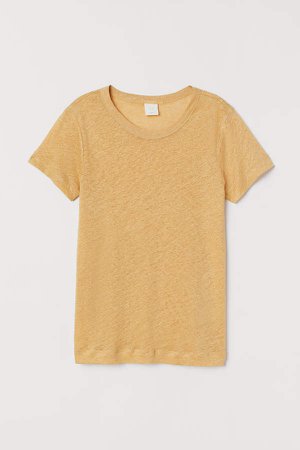 Linen T-shirt - Yellow