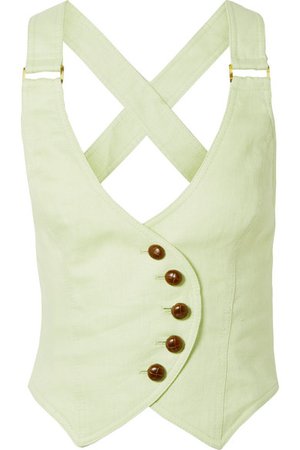 Zimmermann | Corsage cropped open-back linen vest | NET-A-PORTER.COM