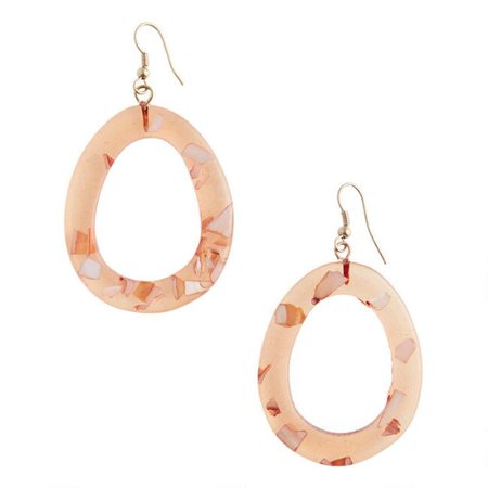 Terracotta Acrylic And Mother Of Pearl Drop Earrings | World Market