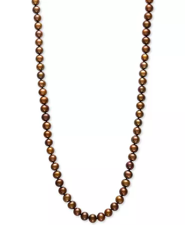 Macy's Dyed Chocolate Cultured Freshwater Pearl (7mm) 24" Statement Necklace