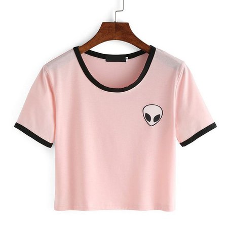 Pink White Fashion Women Alien T Shirt Summer Style Harajuku T Shirt Cute Graphic Print Tees Female Kawaii Tee Tops Hot Sale 17310 T Shirt Printing Shirts From Zhengrui04, $12.45| DHgate.Com