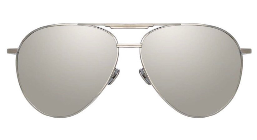 Linda farrow silver aviator sunglasses
