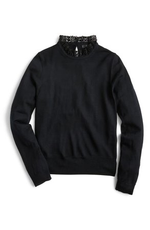 J.Crew Tippi Lace Collar Detail Sweater (Regular & Plus Size) | Nordstrom