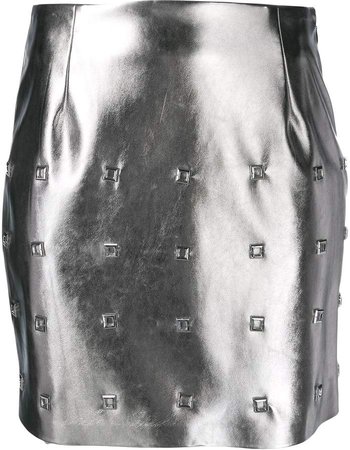 metallic studded short skirt