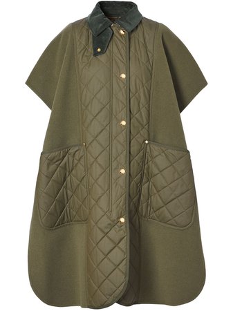 Burberry quilted technical wool cape coat - FARFETCH