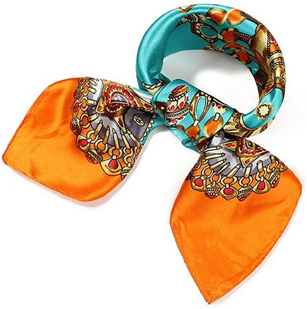 QBSM Womens 23.6 35.4 inch Satin Silk Feeling Formal Square Neck Scarf Head Hair Wraps at Amazon Women’s Clothing store