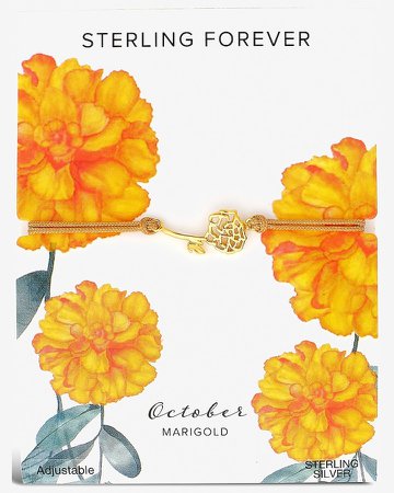Sterling Forever October 'Marigold' Birth Flower Bracelet