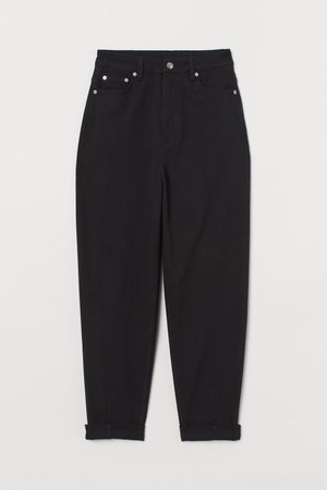 Mom Loose-fit Twill Pants - Black - Ladies | H&M US