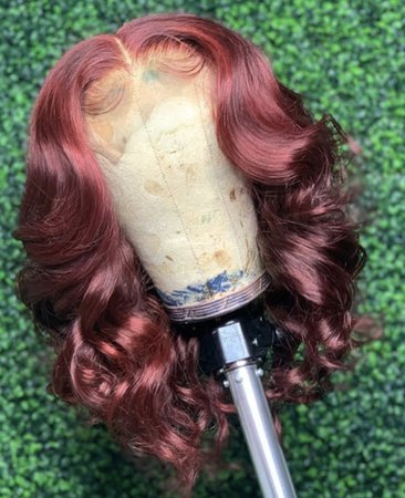 red curly lace wig