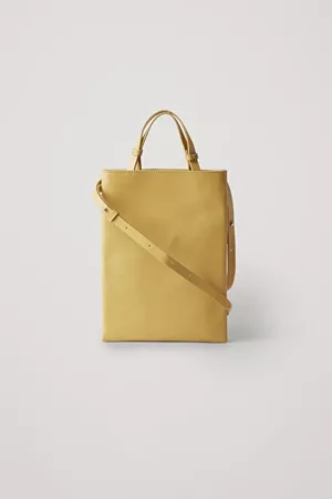 MINI LEATHER TOTE - mustard yellow - Bags - COS IT