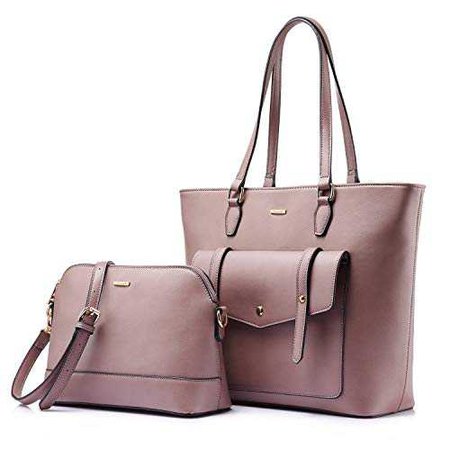 Women Top Handle Satchel Handbags Shoulder Bag Tote Purse Set Shell Bag Travel Bag 2 Pieces Black: Handbags: Amazon.com