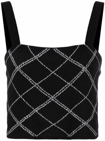 Shop LIU JO diamond-intarsia knit vest with Express Delivery - FARFETCH