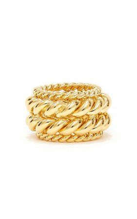Twisted Spin Gold-Plated Ring by Isabel Lennse | Moda Operandi