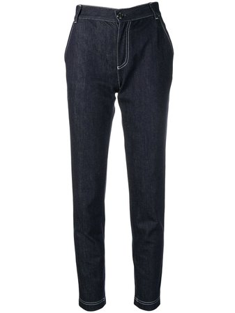 Blue Fendi Contrast Stitch Jeans | Farfetch.com