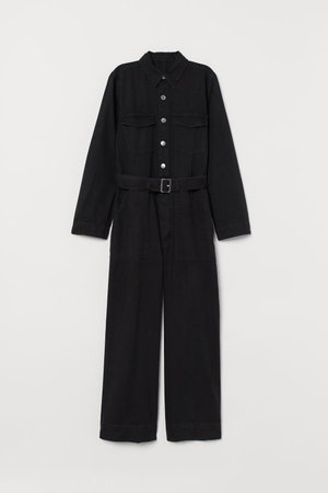 Denim boiler suit - Black - Ladies | H&M GB