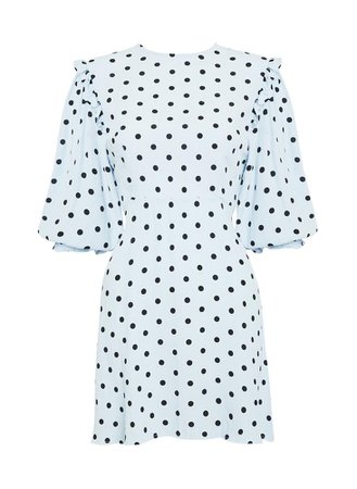 Edwina Mini Dress Sylve Dot Blue – Faithfull the Brand