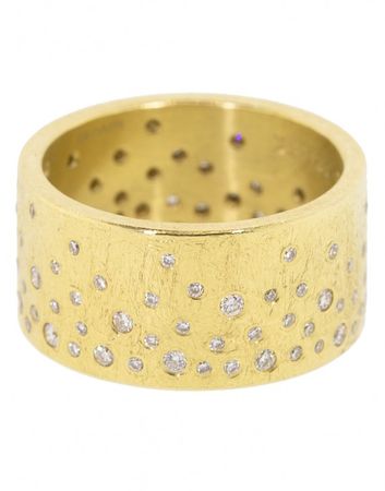 Diamond Sprinkled Wide Band Ring | Marissa Collections
