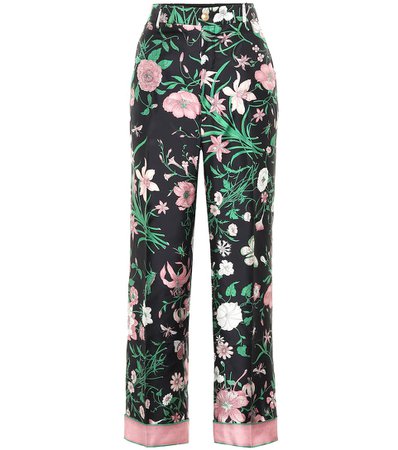 Floral Silk Pants | Gucci - Mytheresa