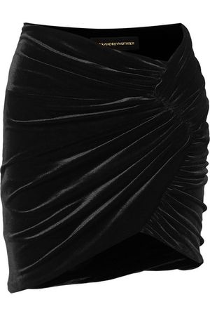 Alexandre Vauthier | Ruched stretch-velvet mini skirt | NET-A-PORTER.COM