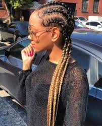 blonde feed in braids with color - Google Search