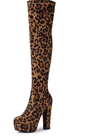 cheetah thigh high boots